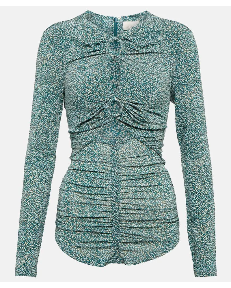 Isabel Marant Bedrucktes Top Joneli Blau