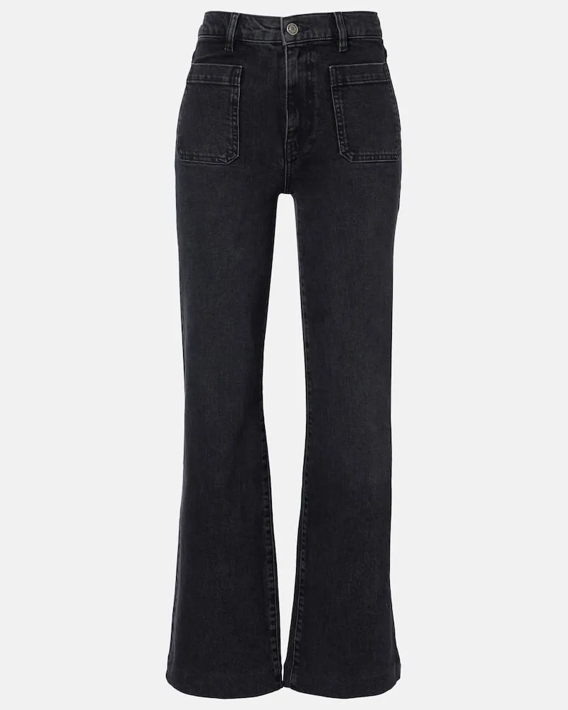 Frame Denim High-Rise Bootcut Jeans Arrow Schwarz