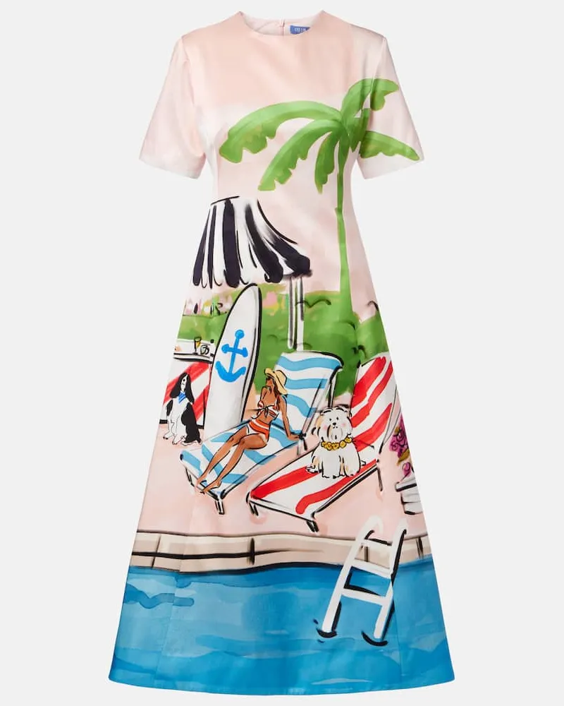 LEO LIN Midikleid Caroline aus Baumwolle und Seide Rosa