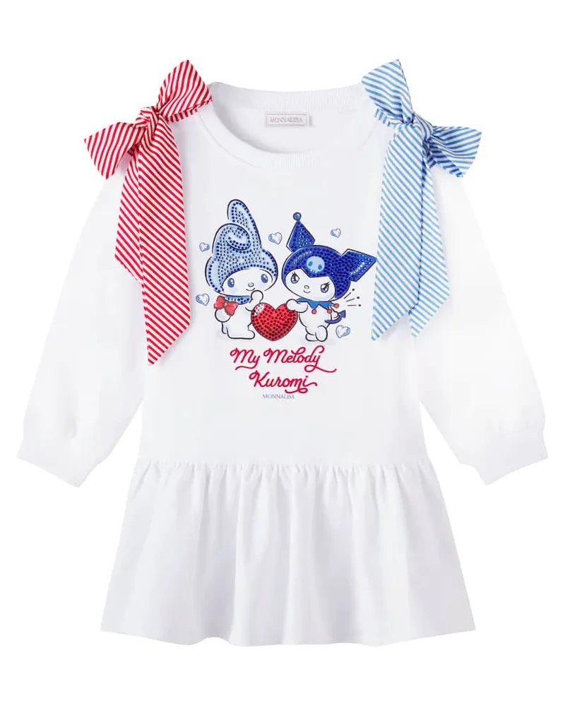 Monnalisa X Hello Kitty and Friends Kleid aus Jersey Weiß
