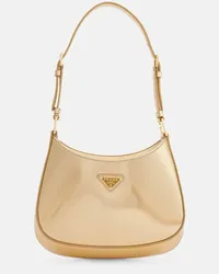 Prada Schultertasche Cleo Small aus Leder Gold