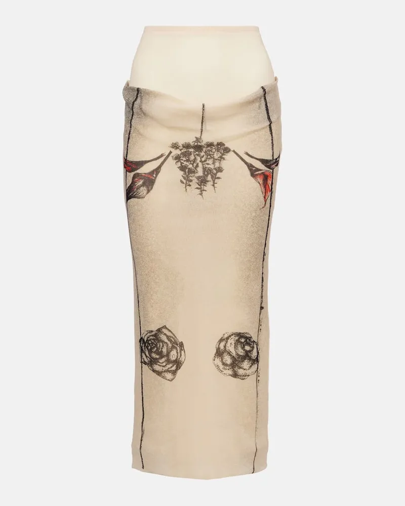 Jean Paul Gaultier Bedruckter Midirock aus Jersey Multicolor