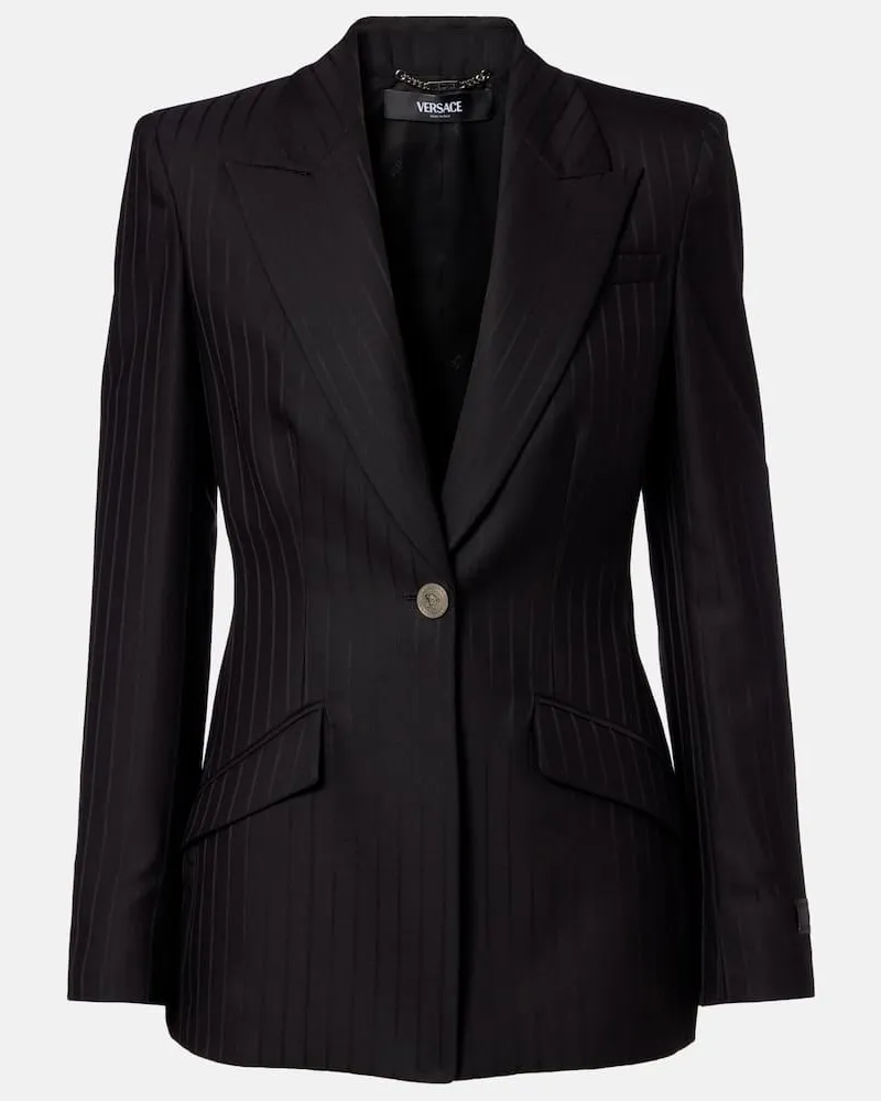 Versace Blazer aus Schurwolle Schwarz
