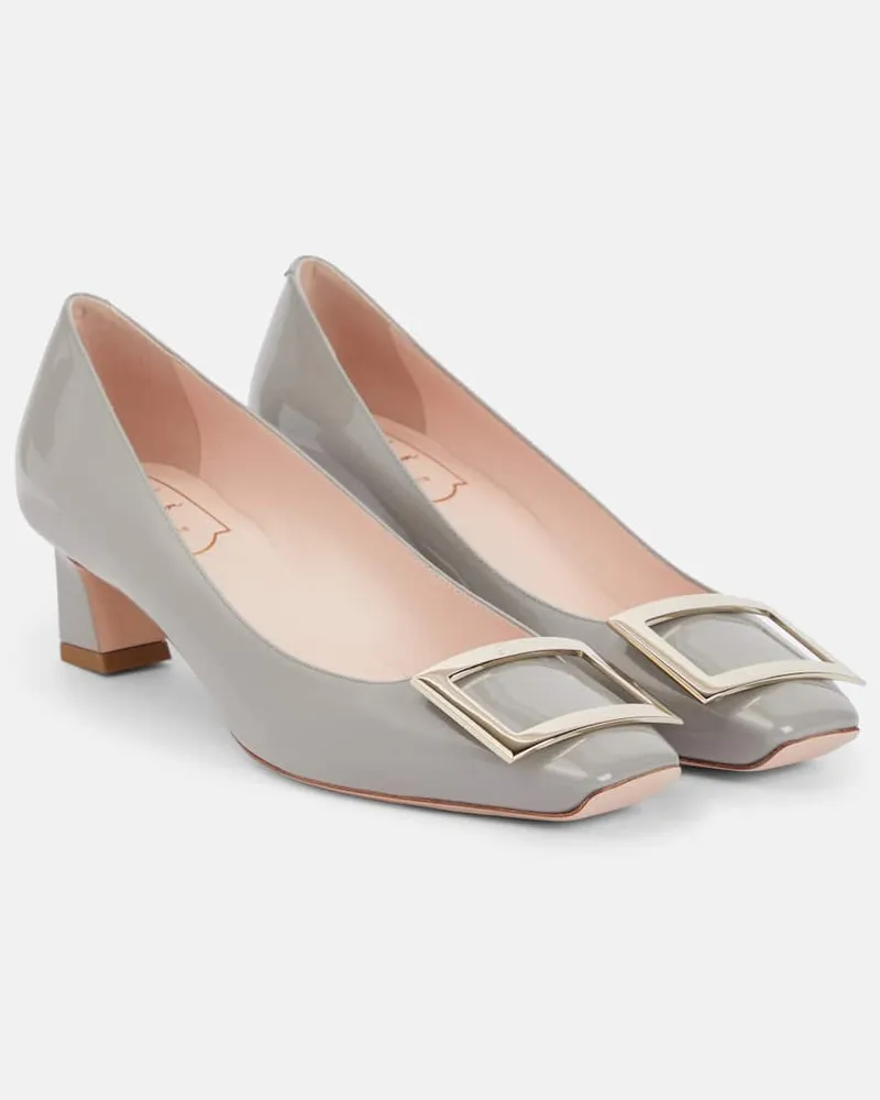 Roger Vivier Pumps Trompette 45 aus Lackleder Grau