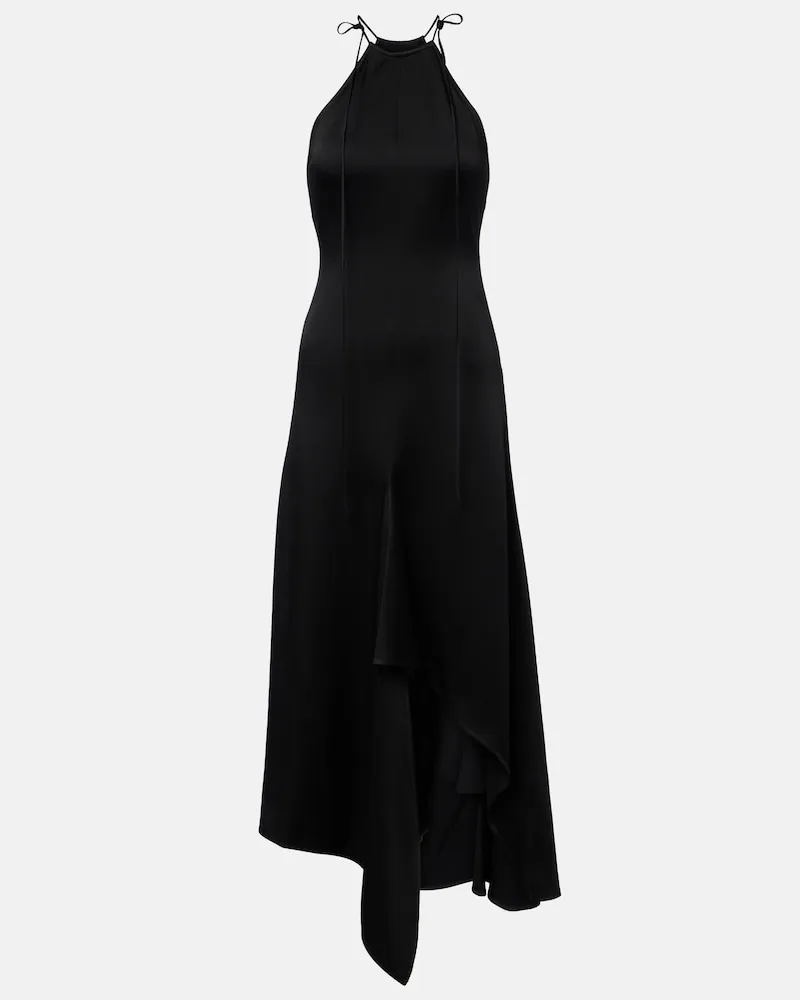 Victoria Beckham Asymmetrisches Midikleid aus Crêpe Schwarz