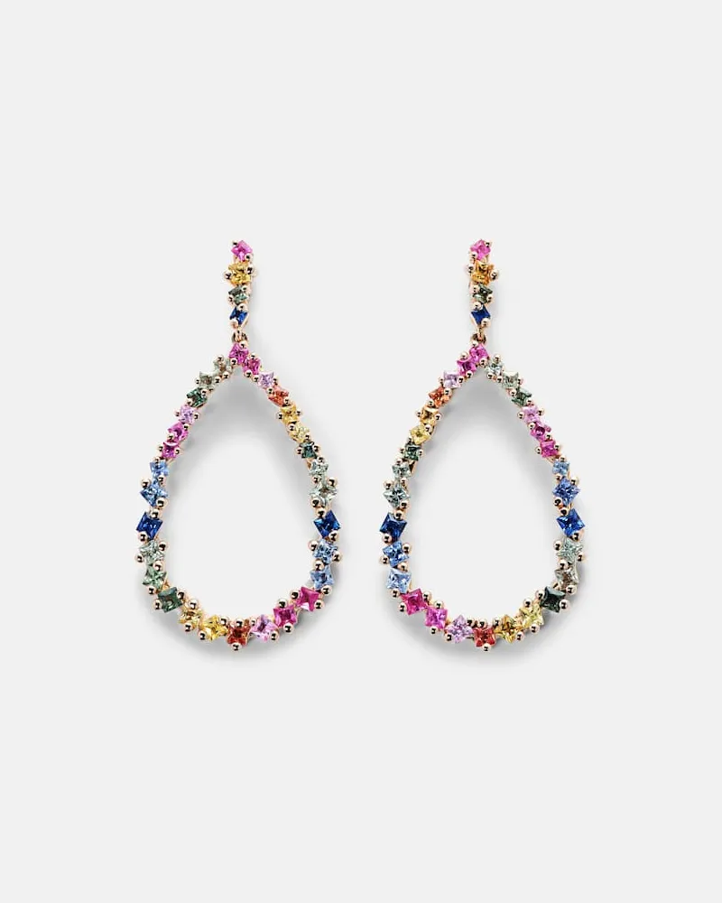 Suzanne Kalan Ohrringe aus 18kt Roségold mit Saphiren Multicolor