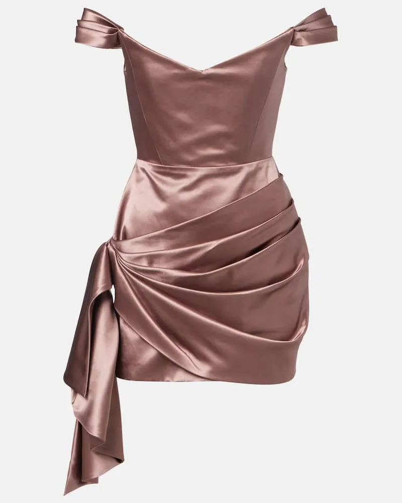 Alex Perry Off-Shoulder-Minikleid aus Satin Rosa