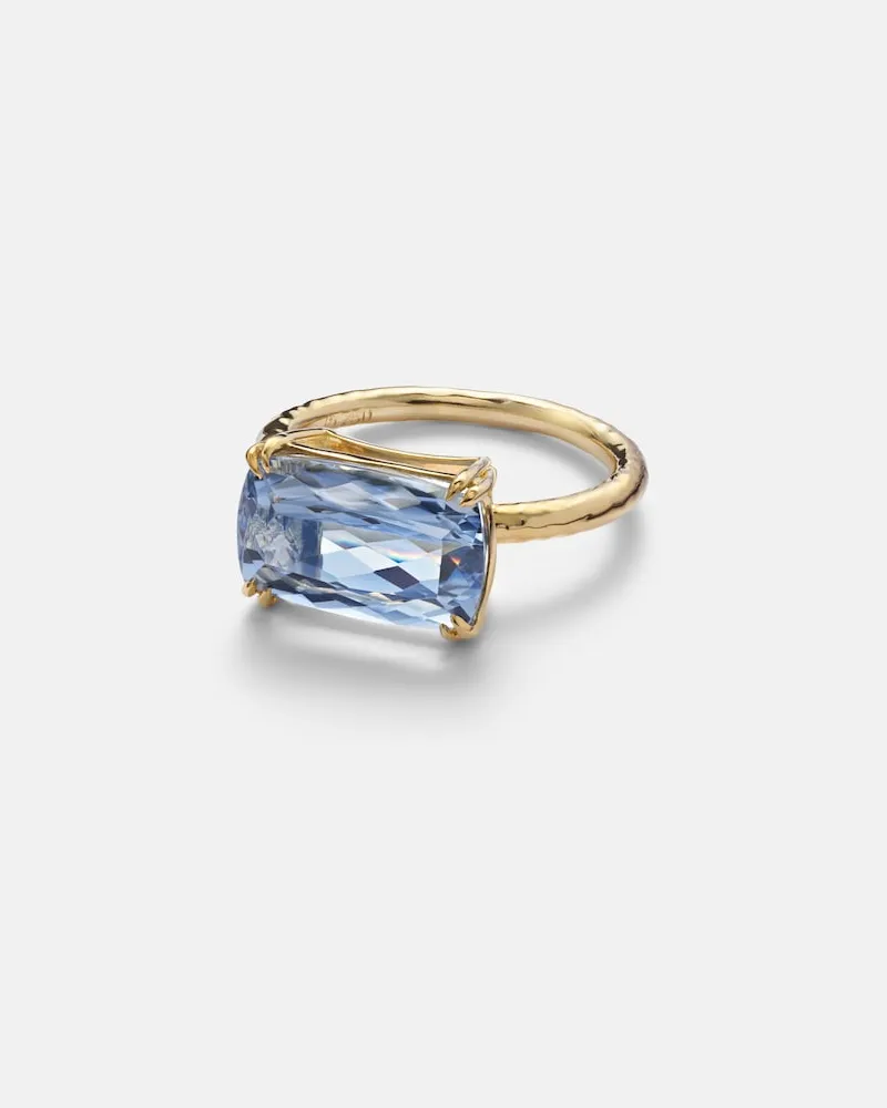 Octavia Elizabeth Ring aus 18kt Gelbgold mit Aquamarin Blau