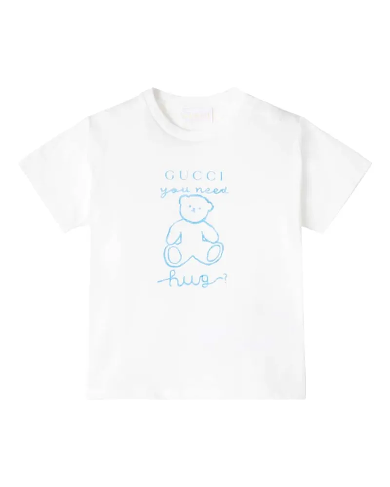 Gucci Baby T-Shirt aus Baumwoll-Jersey Weiß