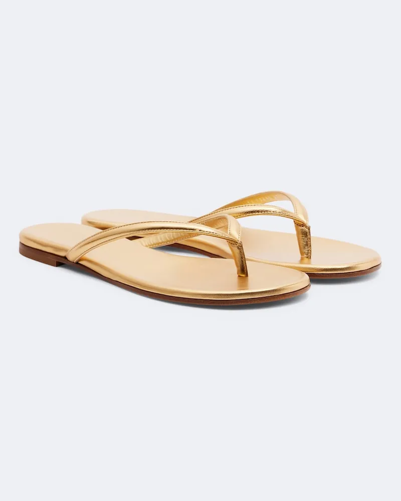 Gianvito Rossi Sandalen Calypso aus Metallic-Leder Gold