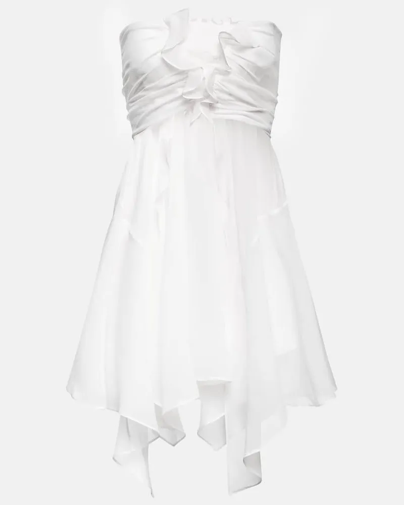 Isabel Marant Minikleid Tiffen aus Seidenchiffon Weiß