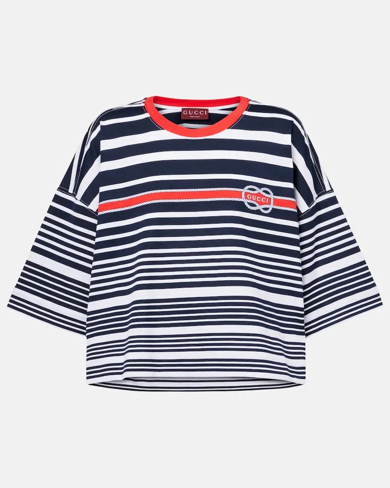 Gucci Cropped-Top aus Baumwolle Blau