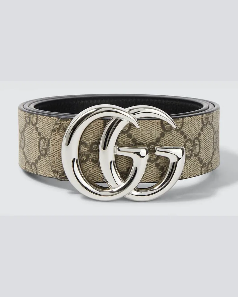 Gucci Gürtel GG aus Lederimitat Beige