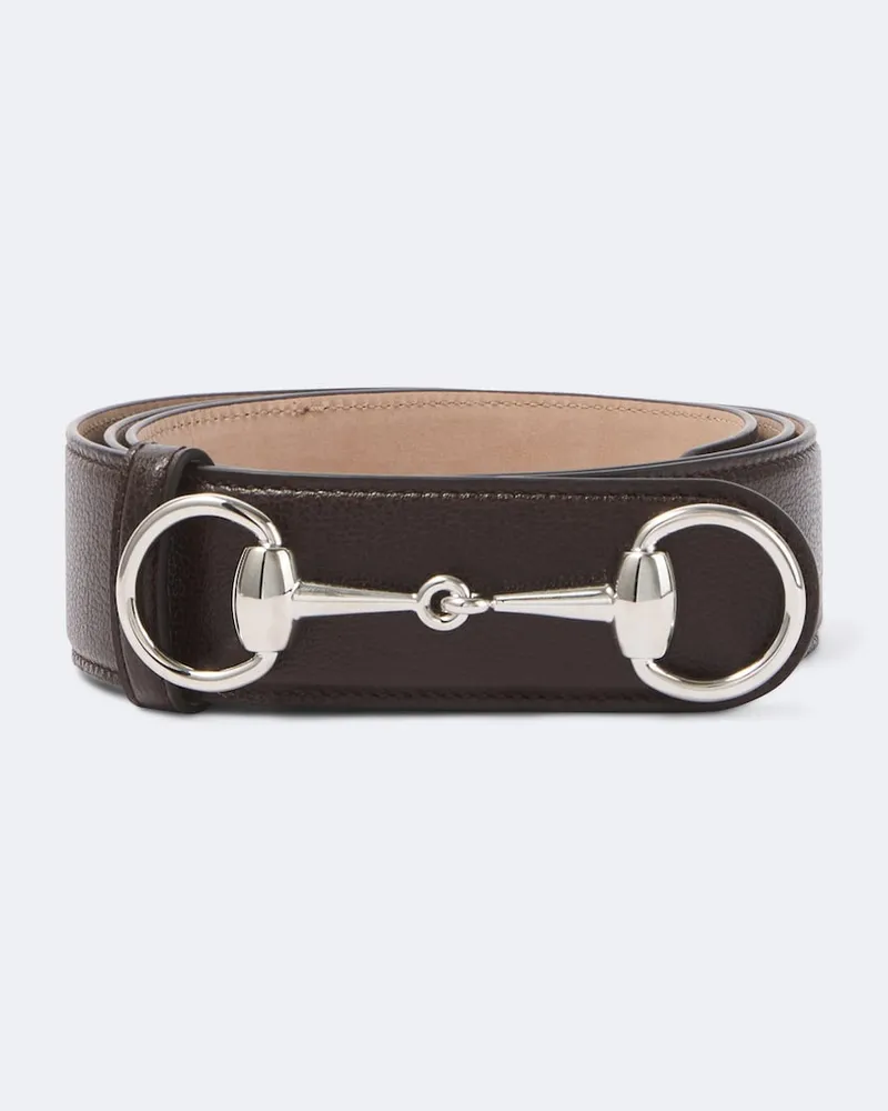 Gucci Gürtel Horsebit aus Leder Braun