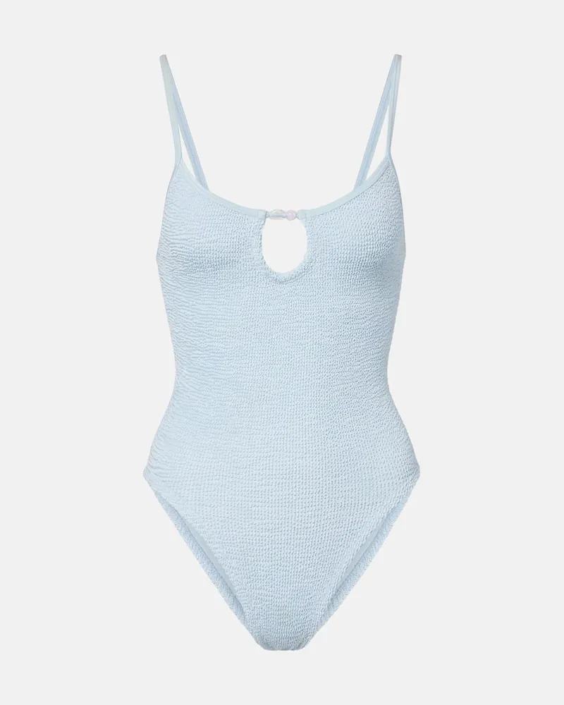 Hunza G Verzierter Badeanzug Mia Blau