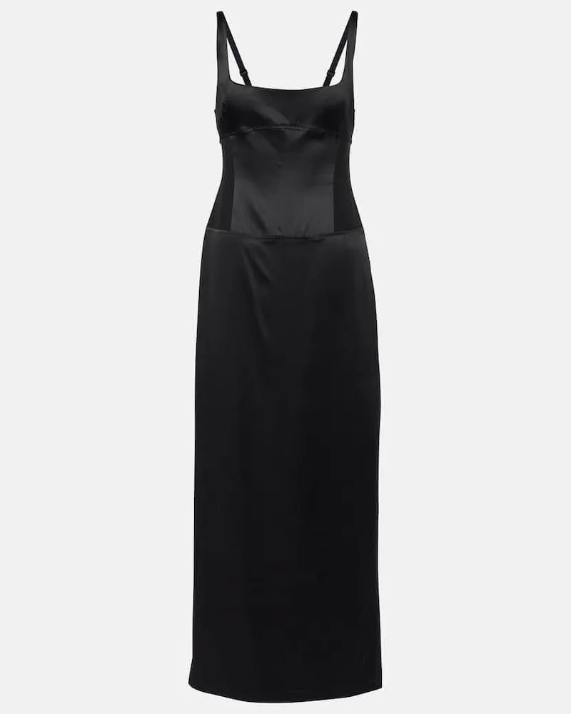 SIR Midikleid Sonora Evening aus Satin Schwarz