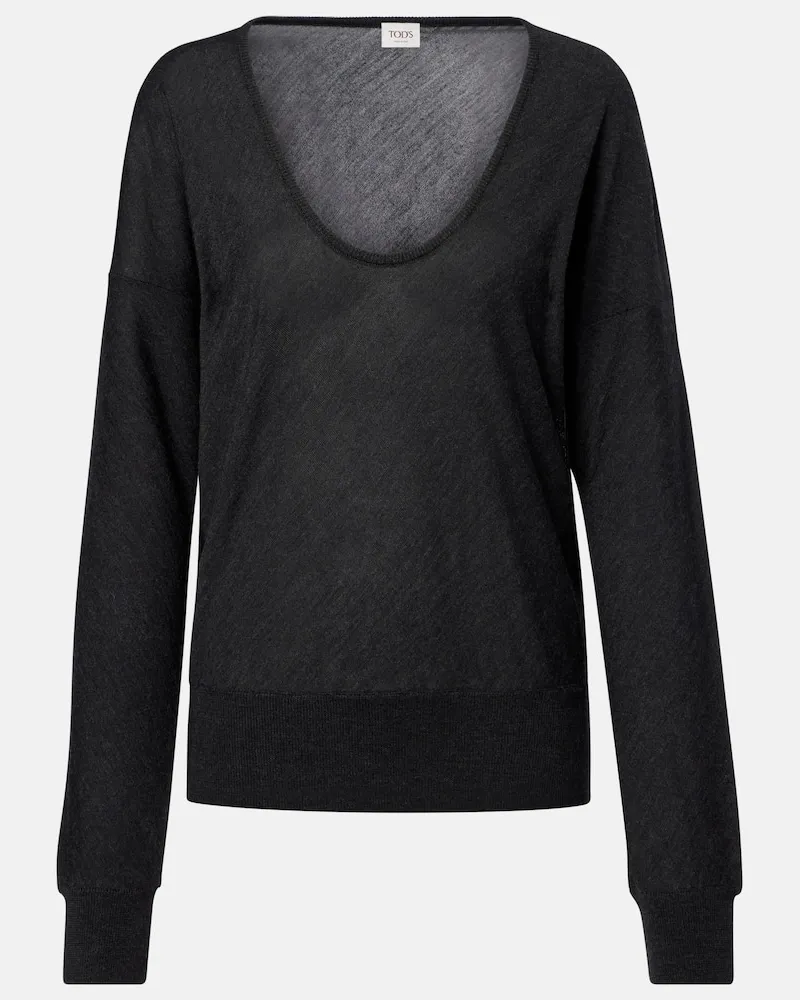 TOD'S Pullover aus Wolle und Seide Schwarz