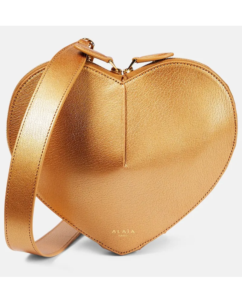 Alaïa Alaia Schultertasche Le Cour aus Leder Gold