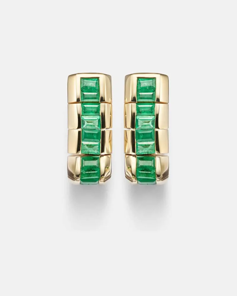 SHAY Ohrringe Scales aus 18kt Gelbgold mit Smaragden Gold