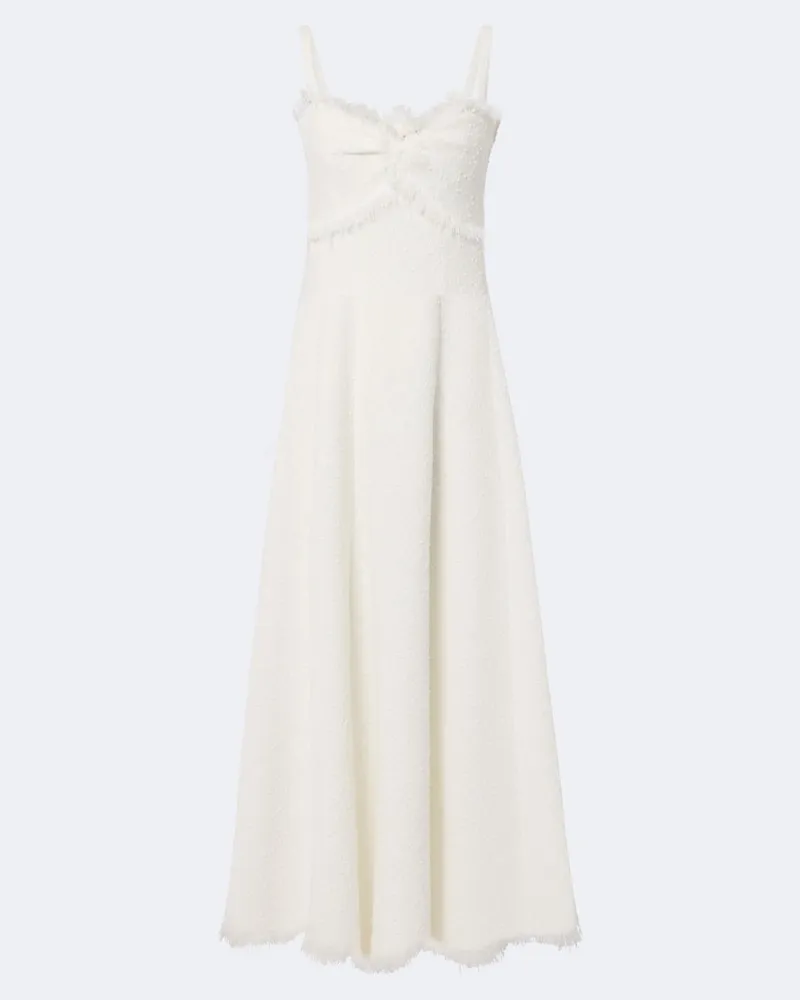 Oscar de la Renta Midikleid aus Tweed Weiß