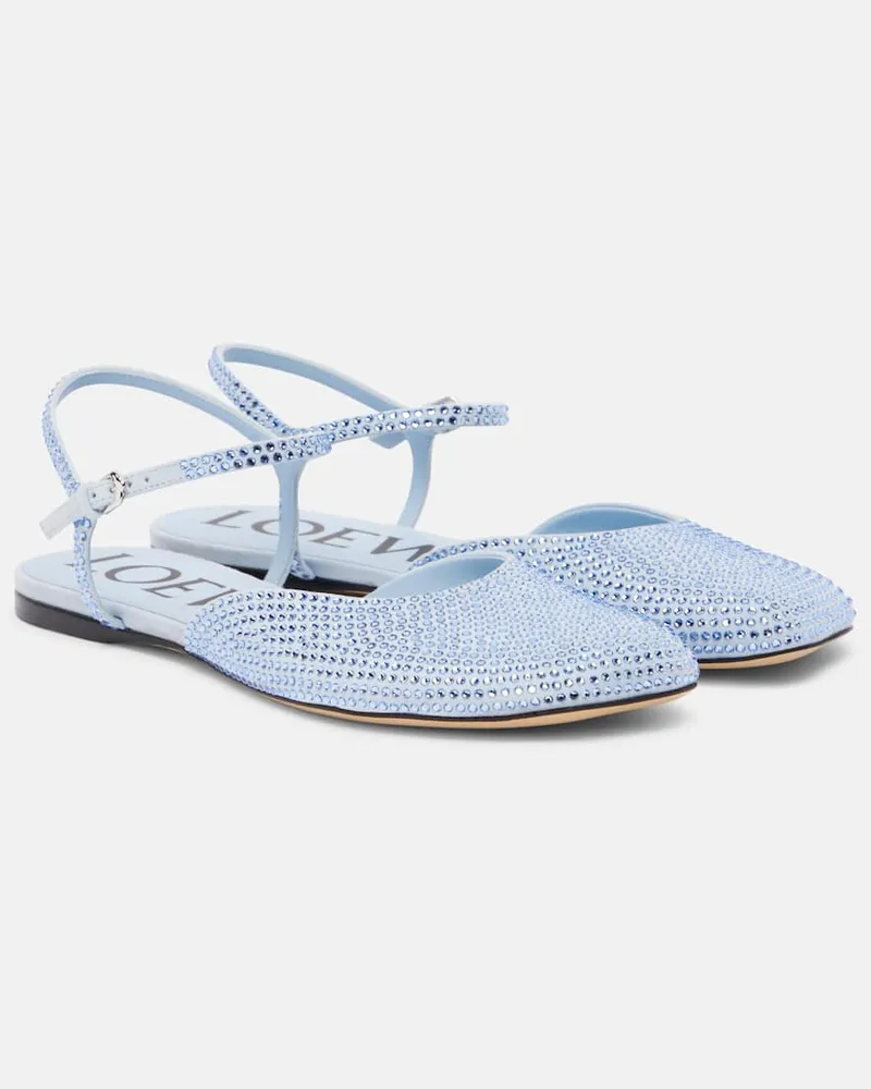 Loewe Verzierte Ballerinas Toy aus Veloursleder Blau