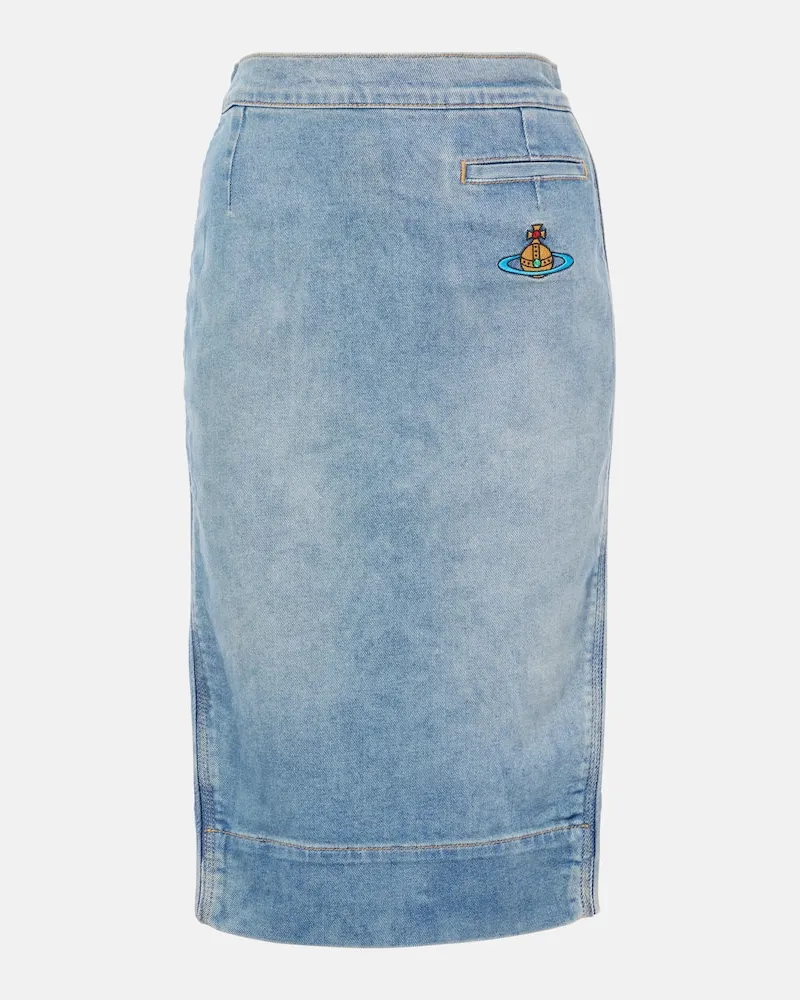 Vivienne Westwood Bleistiftrock Orb aus Denim Blau