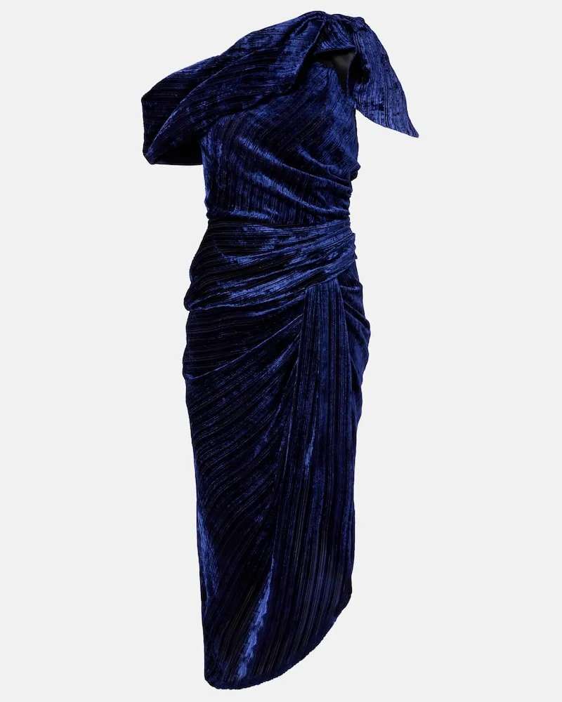 Isabel Marant One-Shoulder-Midikleid Cyane aus Samt Blau