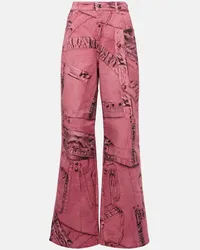 Blumarine Bedruckte Wide-Leg Jeans Multicolor