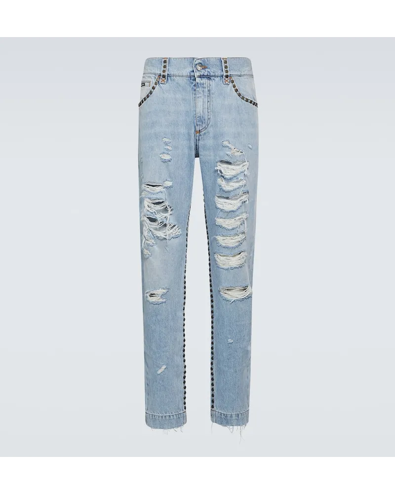 Dolce & Gabbana Mid-Rise Straight Jeans Blau