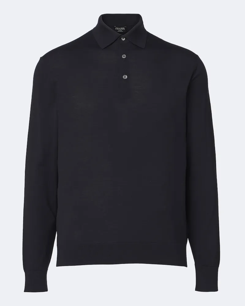 Ermenegildo Zegna Polopullover Trofeo aus Wolle Blau