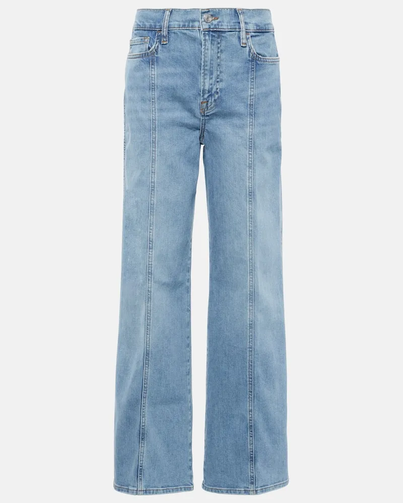 Frame Denim High-Rise Wide-Leg Jeans Le Slim Palazzo Blau
