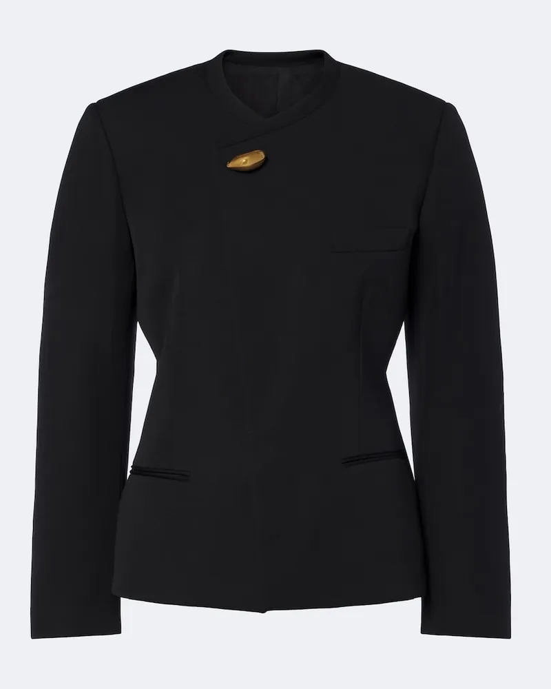 Bottega Veneta Blazer aus Grain de Poudre Schwarz