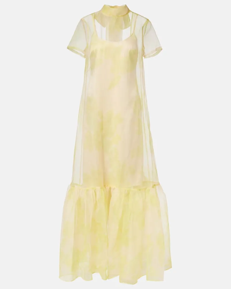 STAUD Maxikleid Calluna aus Organza Gelb
