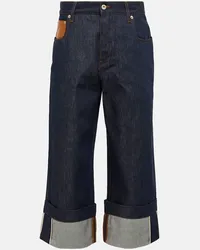 Loewe High-Rise Cropped Jeans Blau