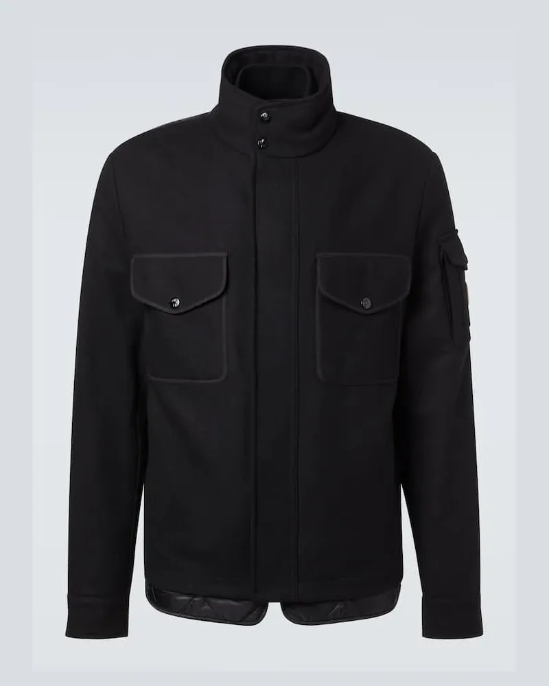 Moncler Daunenjacke Avoine aus Schurwolle Schwarz