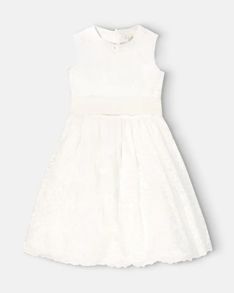 Il Gufo Kleid aus Spitze Weiß
