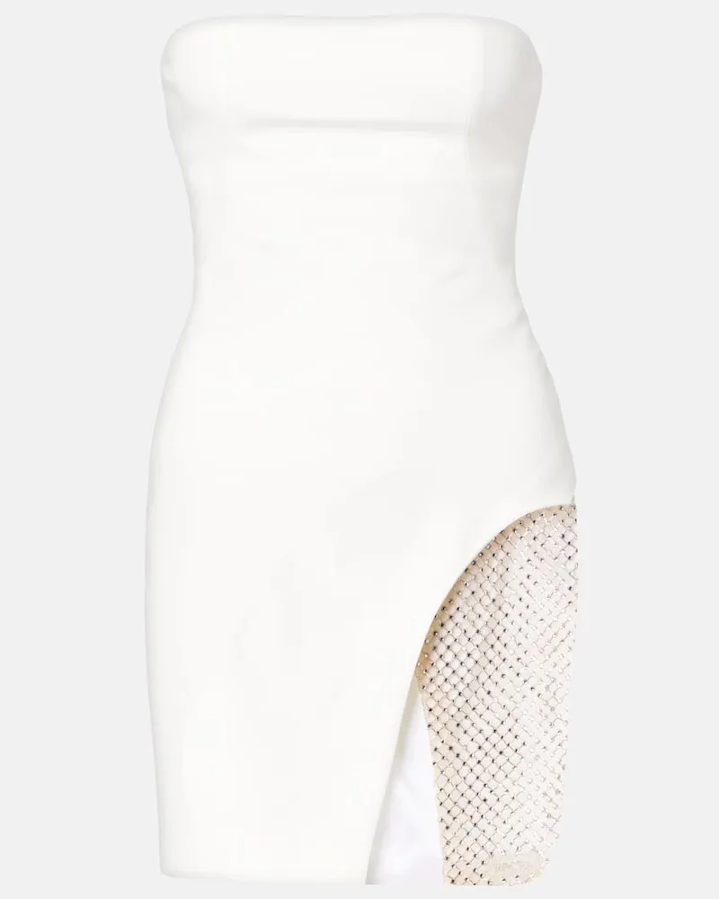 ATTICO Minikleid aus Cady mit Kristallen Weiß