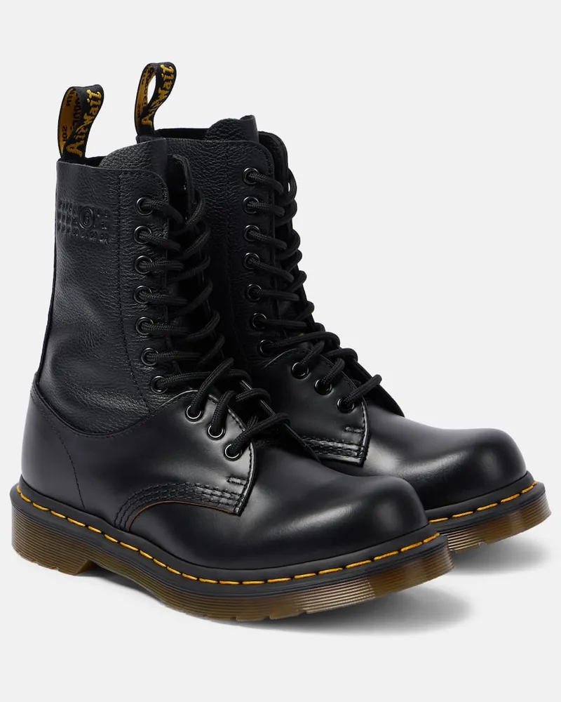 Maison Margiela X Dr. Martens Schnürstiefel 1490 10-Eye aus Leder Schwarz