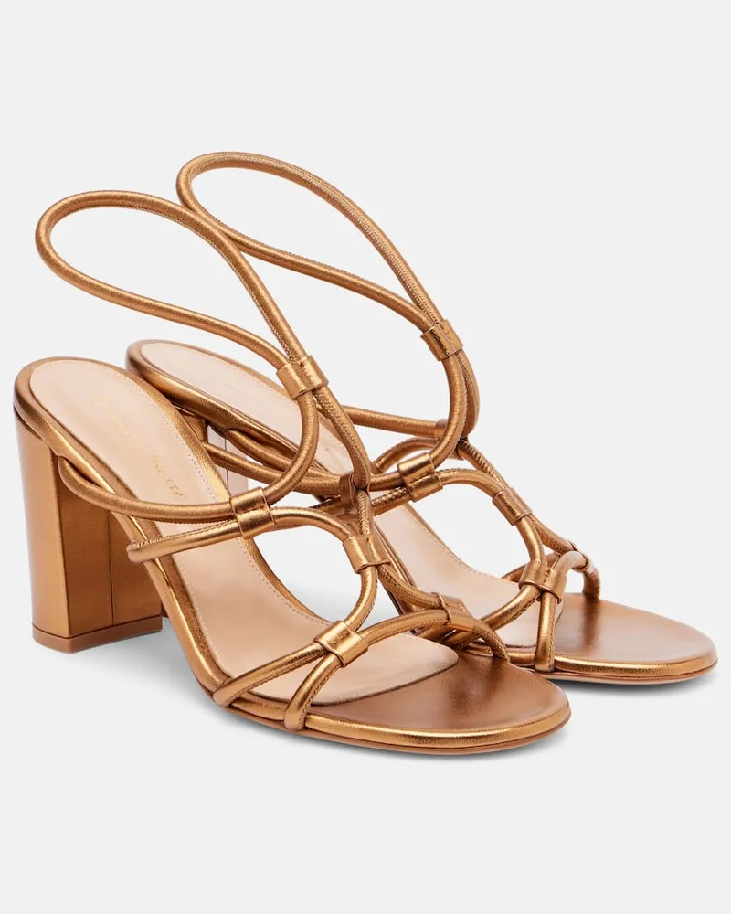 Gianvito Rossi Sandalen aus Metallic-Leder Braun