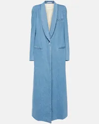 Dries van Noten Mantel aus Denim Blau