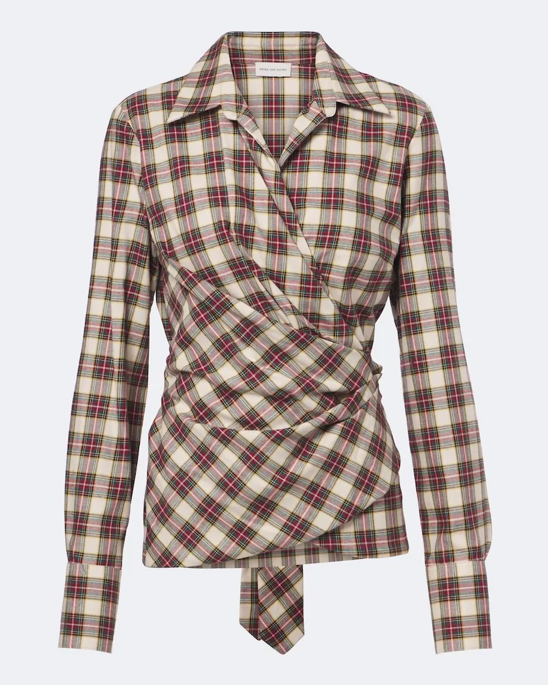Dries van Noten Hemd aus Baumwollflanell Multicolor