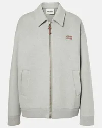 Miu Miu Blouson aus Baumwoll-Jersey Grau