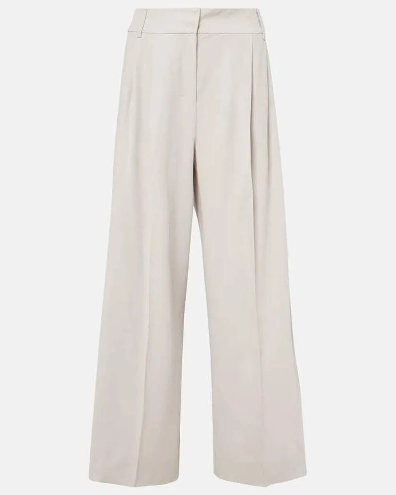 Max Mara Weite Hose Nichols aus Wolle Weiã