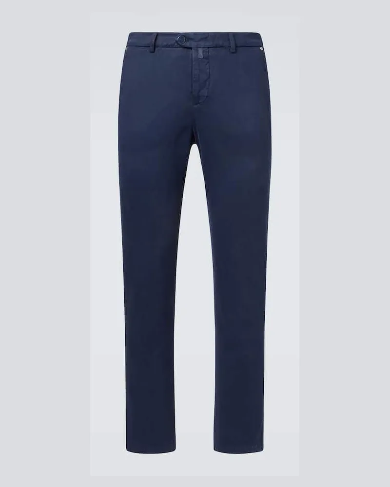 Kiton Chinohose aus Baumwolle und Kaschmir Blau