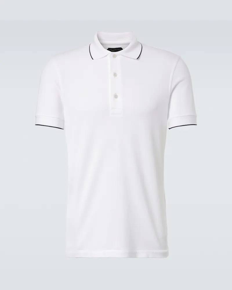 Tom Ford Polohemd aus Piqué Weiß