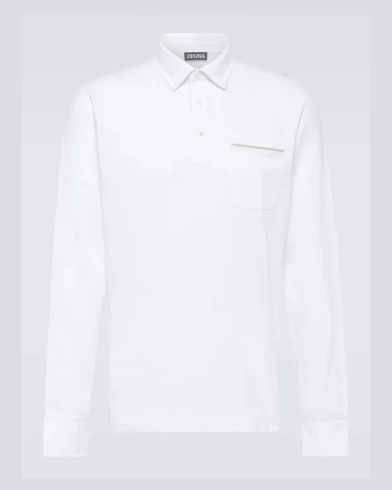 Ermenegildo Zegna Polopullover aus Baumwoll-Piqué Weiß