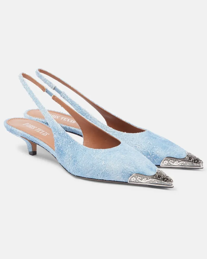 Paris Texas Slingback-Pumps Jessica Western 35 Blau