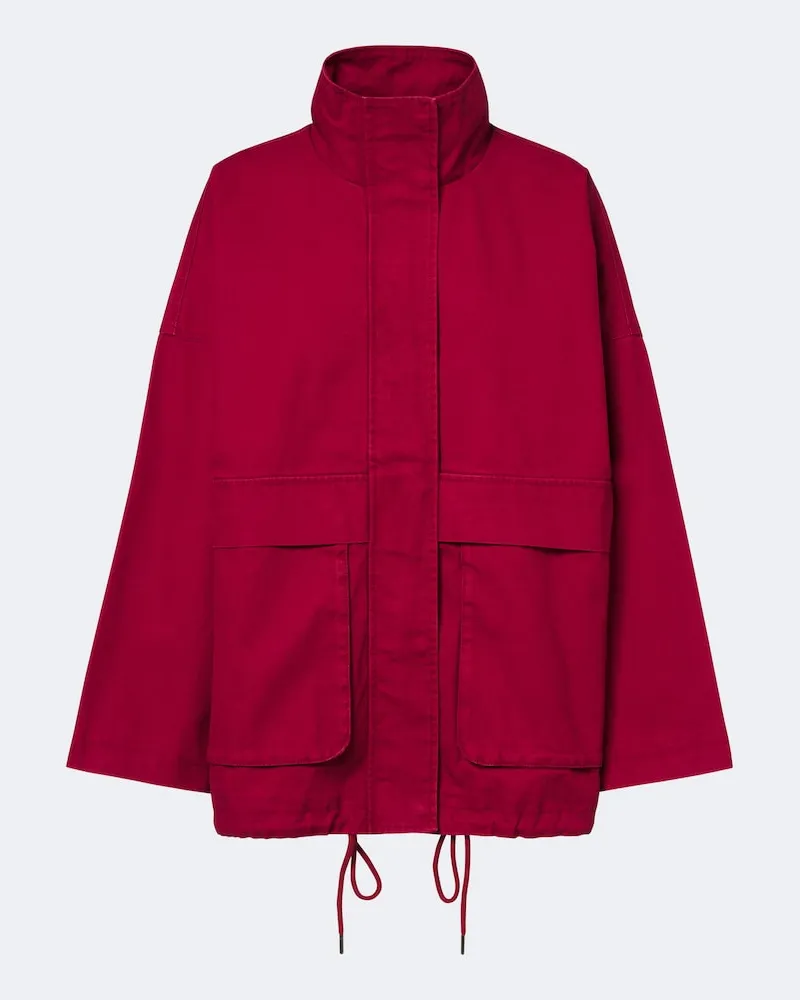 Velvet Parka Hunter aus Baumwolle Rot