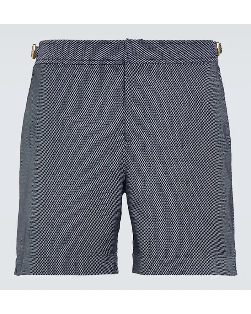 Orlebar Brown Badeshorts Bulldog X aus Jacquard Blau