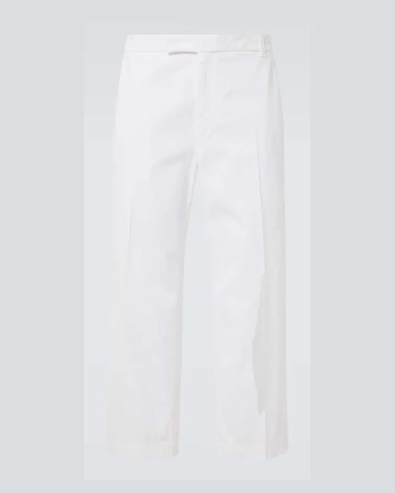 Thom Browne Cropped-Chinohose aus Baumwoll-Twill Weiß